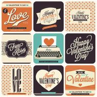 Vintage Retro Valentines day typographic cards