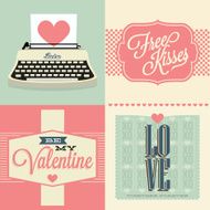 Happy Valentines day typographic cards