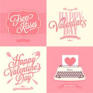 Valentines day illustrations and typography elements N5