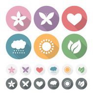 Set of simple romantic Flat Icons