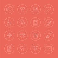 valentine&#039;s day line icon set N15