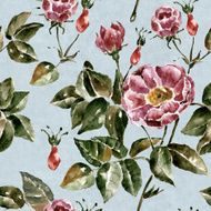 Seamless pattern with flowers Watercolor illustration N33