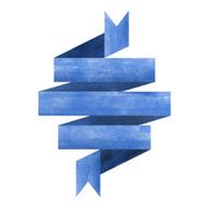 Blue watercolor ribbon N2