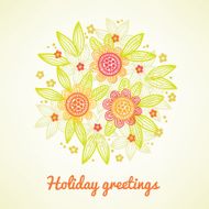 Greeting card with bouquet of flowers