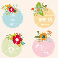 Set of vintage vector floral frames N3