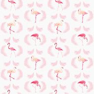 Flamingo Bird Background - Retro seamless pattern N5