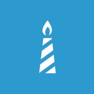 candle icon white on the blue background