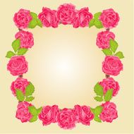 Frame with roses greeting card vector