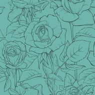 Rose vector seamless pattern N6