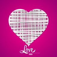 Vector heart made from color stripes Happy Valentine card N2