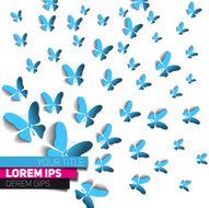 Greeting card with paper butterflies background vector illustration N2