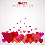 Happy Valentines day colorful flying hearts Simple design card