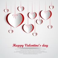 Paper Valentines heart theme card - Happy Valentine's day