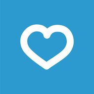 heart icon white on the blue background N2