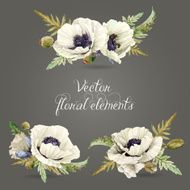 Set of floral elements for design N6