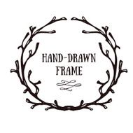 Hand-drawn horn wreath N2