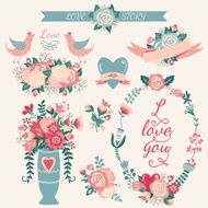 Floral collection with design elements N2