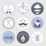 Vector set of decorative wedding icons