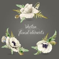Set of floral elements for design N7