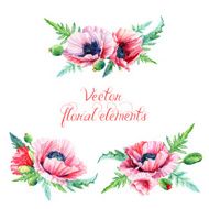Set of floral elements for design N9