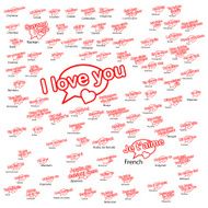 word i love you in different languages concept