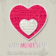 Grey background with hearts and wishes text for Mother&#039;s Day