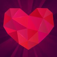 Polygonal vector heart on purple background Ruby gem