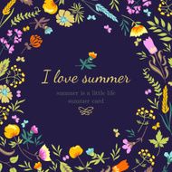 Floral background with flowers and herbs