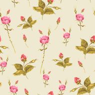 Vintage floral card with roses and wild flowers N16
