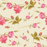 Vintage floral card with roses and wild flowers N18