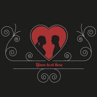Wedding card with heart and floral style