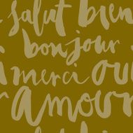Seamless pattern of French words N2