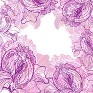 Vector background with ornament of the graphic flowers N8