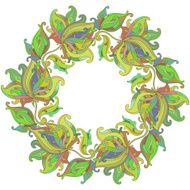 Vector background with ornament of the graphic flowers N9