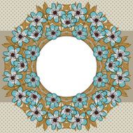 Vintage vector flower frame N61