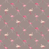 Flamingo Bird Background - Retro seamless pattern N6
