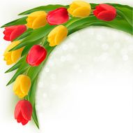 Holiday background with bouquet of colorful flowers Vector illu N2