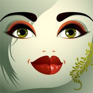 Parts of the face young beautiful lady bright make-up N5