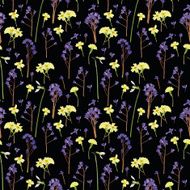 Romantic pattern scanned from natural spring flowers