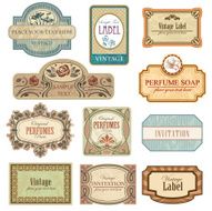 Ornate vintage labels in style Art Nouveau