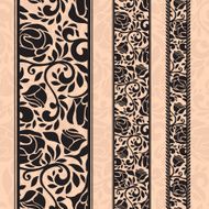 Vintage seamless decorative patterns in the form of strips