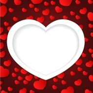 Valentine day greeting or gift card with heart background