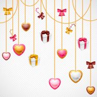 Valentine&#039;s Day vector background Gift card and flyer N6