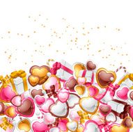 Valentine&#039;s Day vector background Gift card and flyer N7