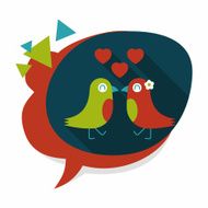 Valentine's Day lover bird flat icon with long shadow eps10 N127