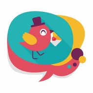 Valentine's Day lover bird flat icon with long shadow eps10 N129