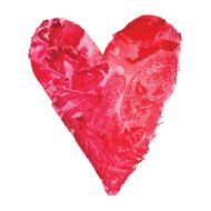 Watercolor red painted heart N3