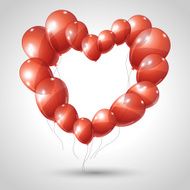 Vector heart made of balloons Valentine background