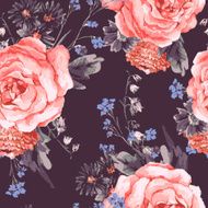 Vintage Seamless Background with Roses N3