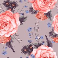 Vintage Seamless Background with Roses N4